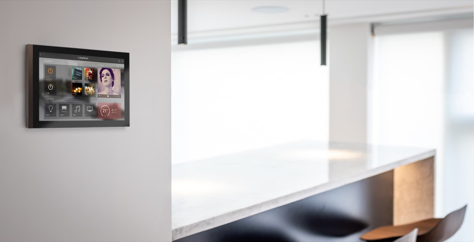 Basalte Lena touchscreen in a Melbourne smart home